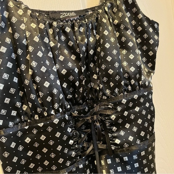 3/25$💥 Y2K Zone Choc top cami tank Women Small lace black summer sleeveless - Picture 2 of 5